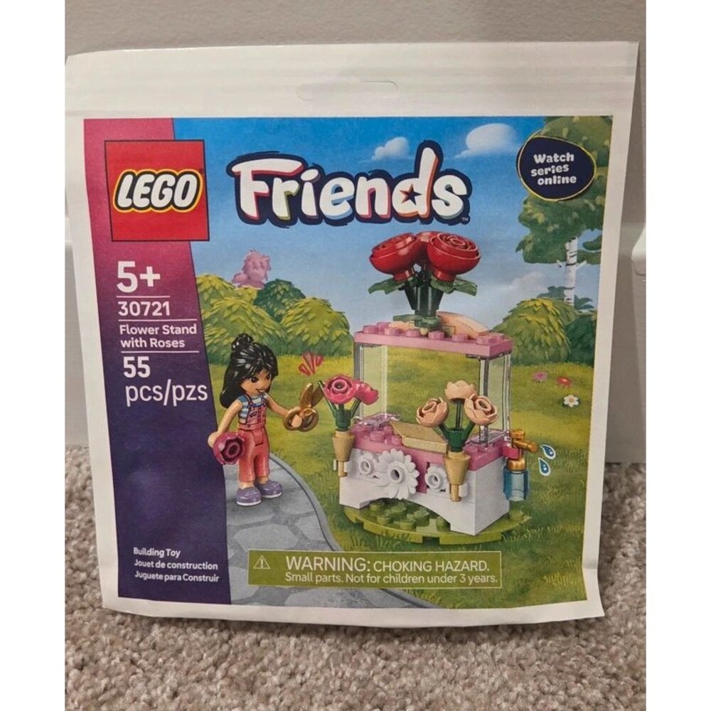 Lego friends flower stand with roses